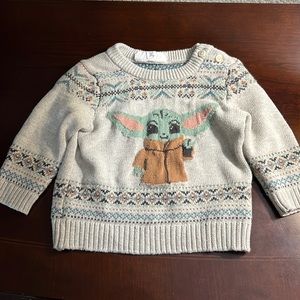 Disney Baby Gap Yoda Grogu Sweater 12-18M